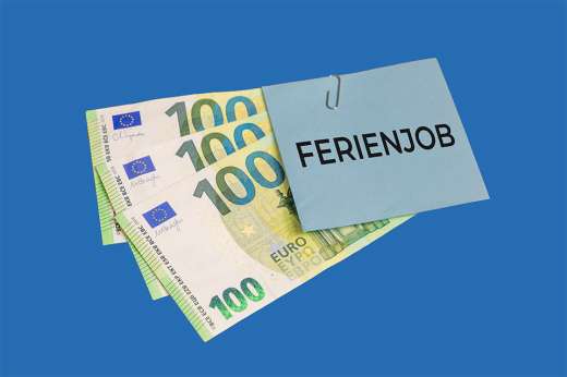 Foto: 100-Euro-Banknote und Ferienjob